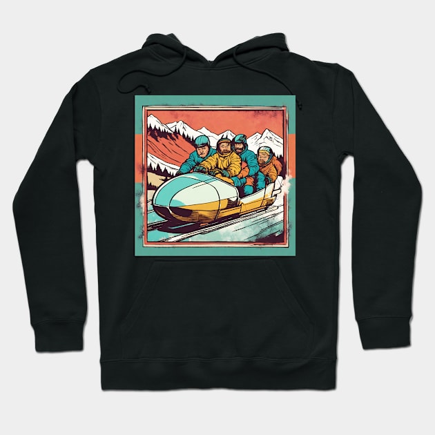 Bobsleighing with the Team in the 80s Coolest Dad Hoodie by DaysuCollege